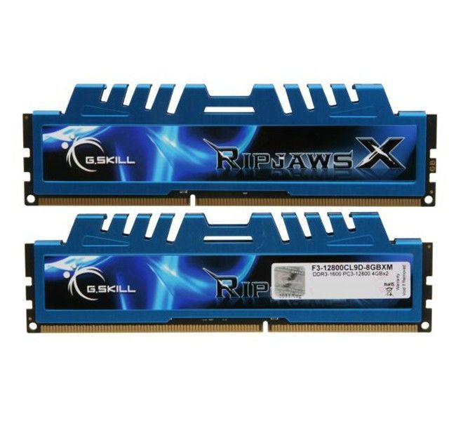 Memoria G.Skill Ripjaws X 8GB (2x4) DDR3 1600MHz Azul, F3-12800CL9D-8GBXM