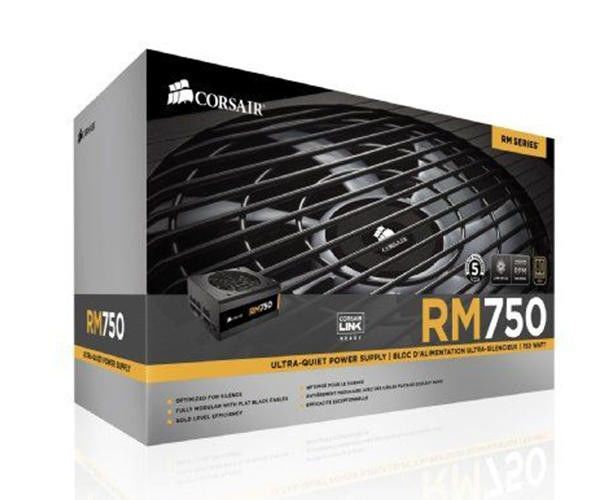 Fonte Corsair 750W RM750 modular, Certificado 80Plus Gold, PFC Ativo, CP-9020055-WW - BOX