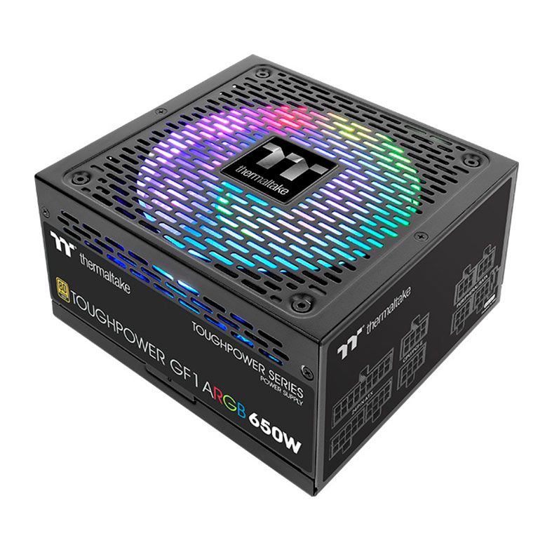 Fonte Thermaltake Toughpower GF1, ARGB, 650W, Full-Modular, 80 Plus Gold, Preto, PS-TPD-0650F3FAGB-1
