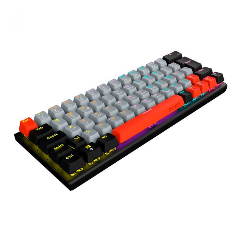 Teclado Mecanico Gamer Pcyes Kuromori, Rainbow, Switch Vermelho, Preto, PTKM60RD