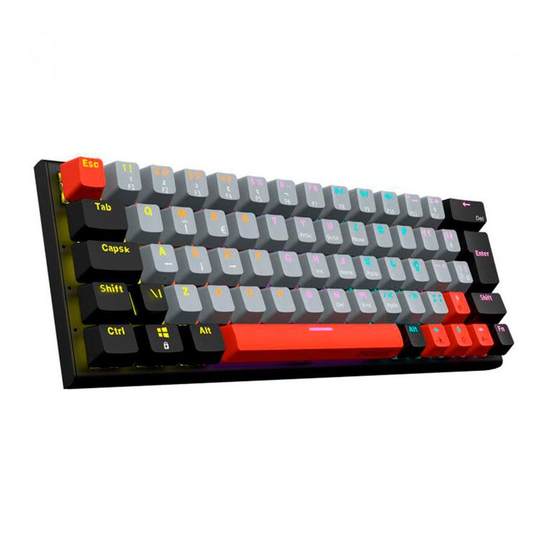 Teclado Mecanico Gamer Pcyes Kuromori, Rainbow, Switch Vermelho, Preto, PTKM60RD