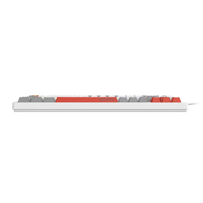 Teclado Mecanico Gamer PCYes Kirin White Ghost, 75%, Raimbow, ABNT2, Switch Red, Branco e Vermelho, PTKRWG75RD