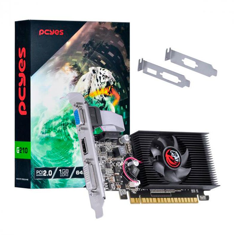 Placa de Video Pcyes GeForce GT 210, 1GB, GDDR3, 64-bit, PVG2101GBR364LP