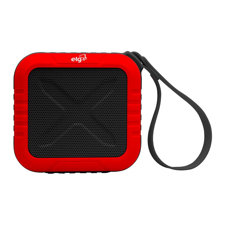 Caixa de Som ELG, 10W RMS, Bluetooth, Preto e Vermelha, PWC-AUDBL-RD