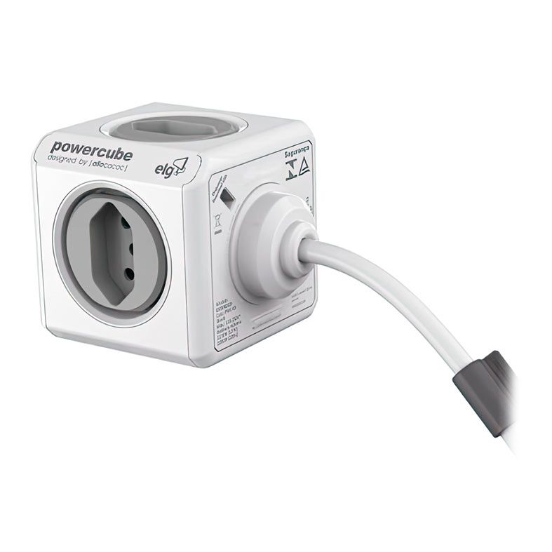 Filtro De Linha Elg Extended USB, 4 Tomadas, Bivolt, 1.5m, 2 USB, Branco e Cinza, PWC-X4U