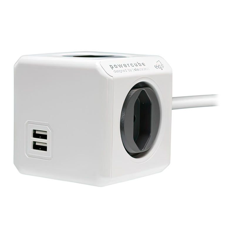 Filtro De Linha Elg Extended USB, 4 Tomadas, Bivolt, 1.5m, 2 USB, Branco e Cinza, PWC-X4U