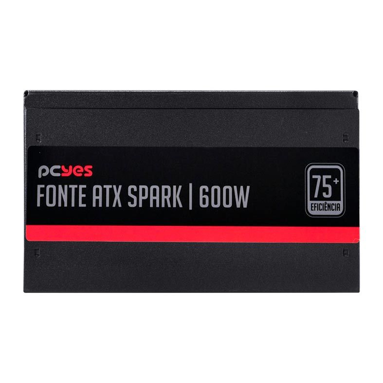 Fonte PCYES Spark 600W PFC Ativo, PXSP600WPT-31822