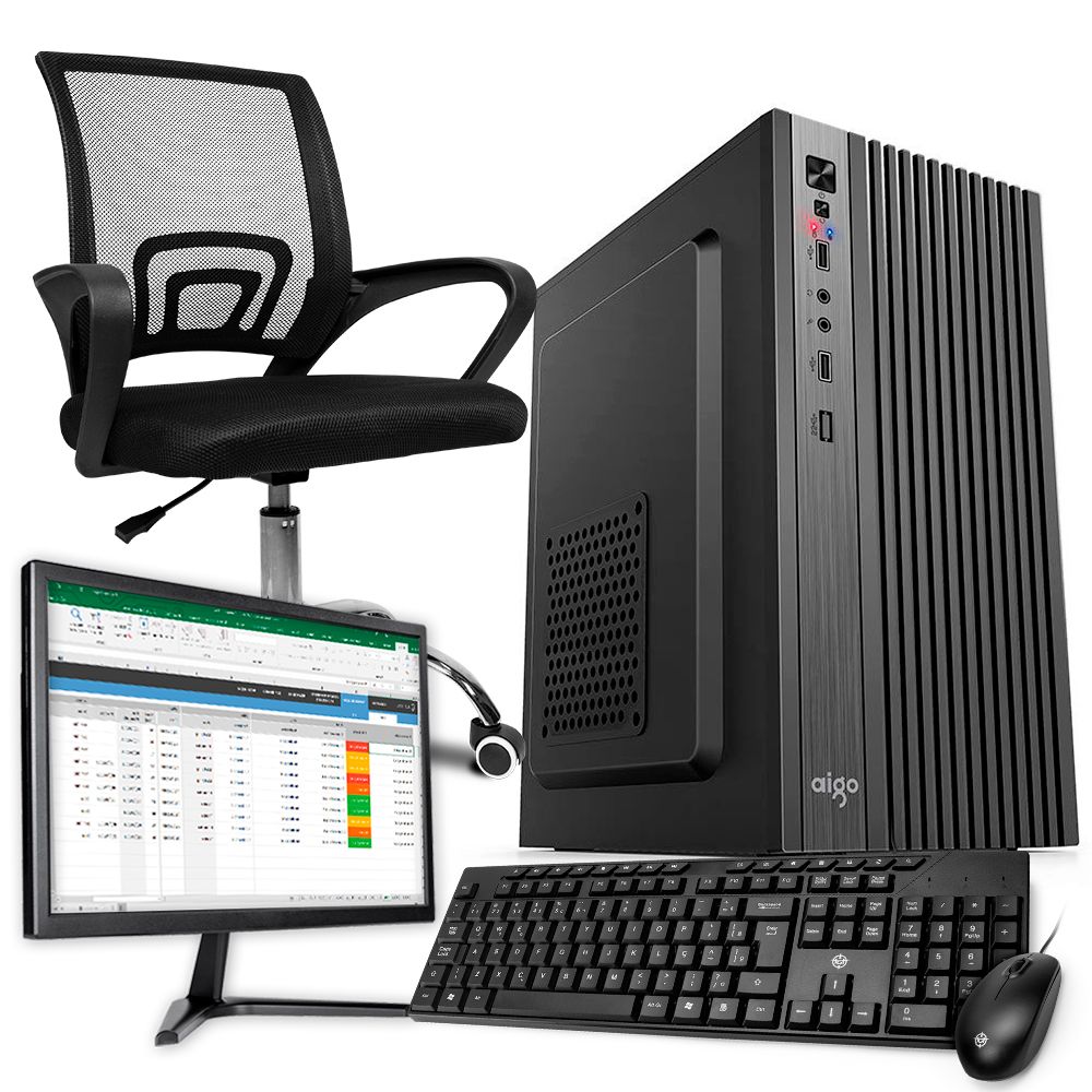 PC Home Mancer HM722, Intel Core i7, 16GB DDR3, SSD 240GB + Monitor + Cadeira