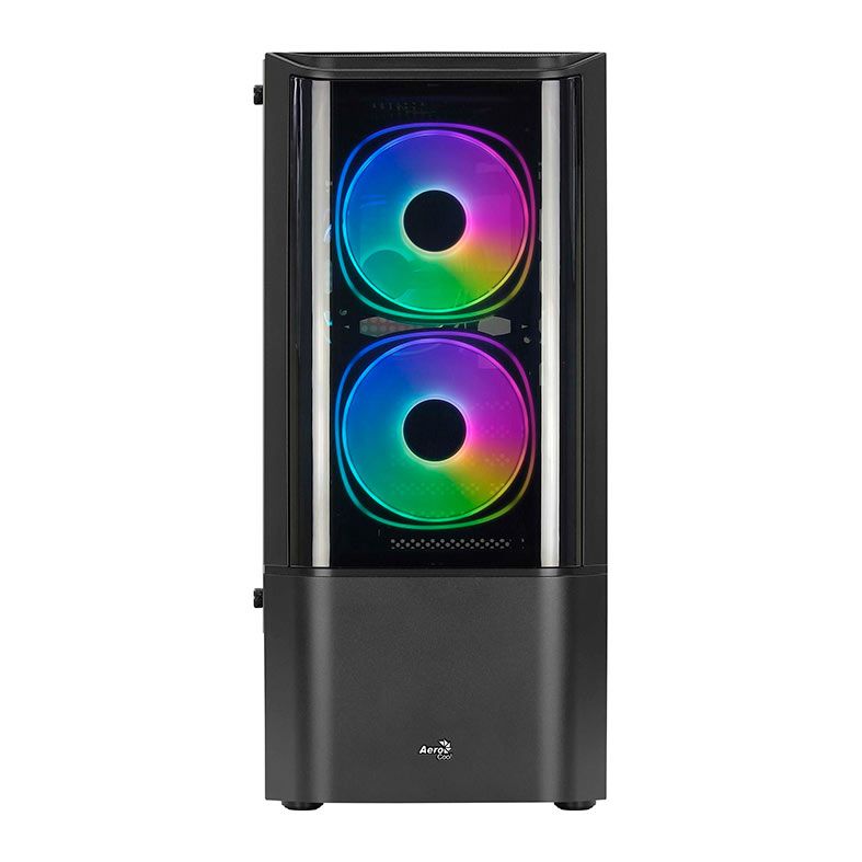 Gabinete Gamer Aerocool Quantum V2, Mid-Tower, FRGB, Lateral de Vidro, Com 3 Fan, Preto, QUANTUM-G-BK-V2