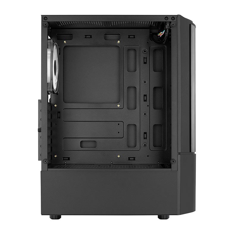 Gabinete Gamer Aerocool Quantum V2, Mid-Tower, FRGB, Lateral de Vidro, Com 3 Fan, Preto, QUANTUM-G-BK-V2