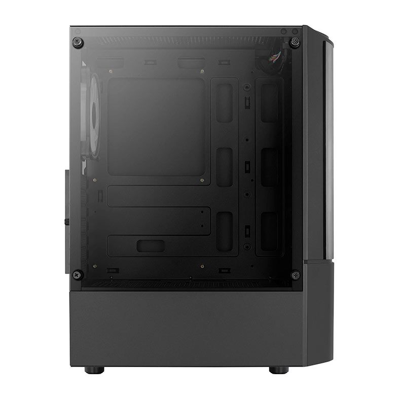 Gabinete Gamer Aerocool Quantum V2, Mid-Tower, FRGB, Lateral de Vidro, Com 3 Fan, Preto, QUANTUM-G-BK-V2