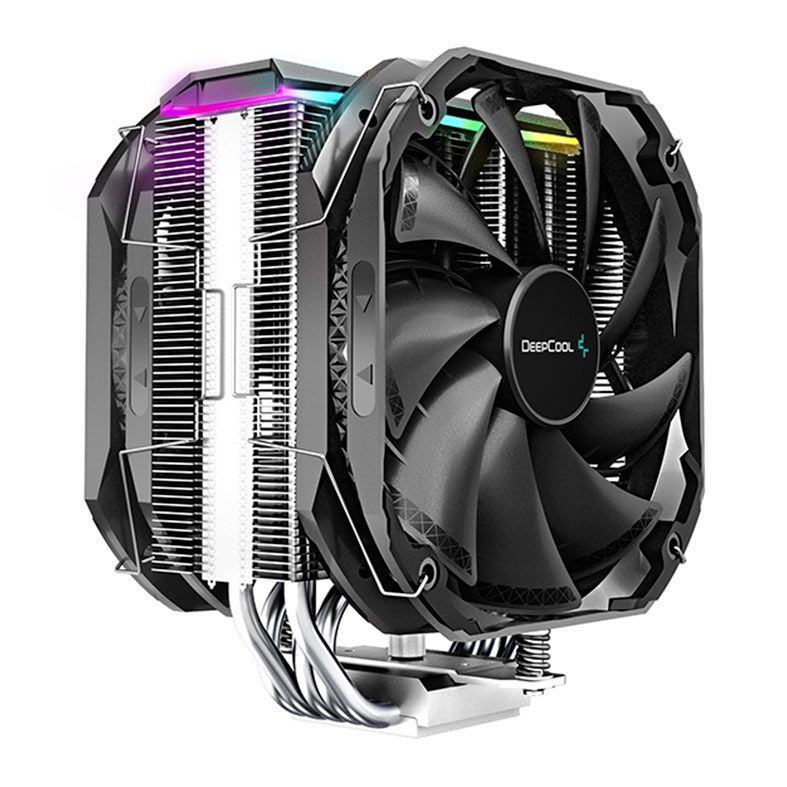 Cooler Para Processador DeepCool AS500 Plus, A-RGB, 2x140mm, Preto, R-AS500-BKNLMP-G
