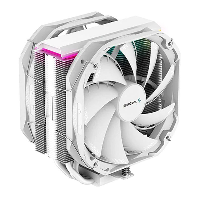 Cooler Para Processador DeepCool AS500 Plus, A-RGB, 2x140mm, Branco, R-AS500-WHNLMP-G