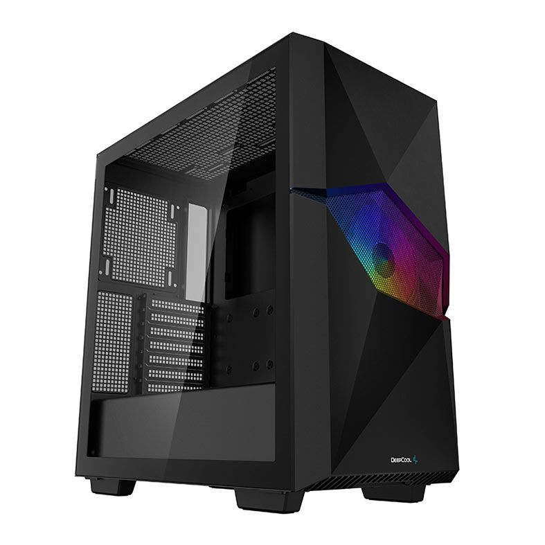 Gabinete Gamer DeepCool Cyclops, Mid-Tower, Lateral de Vidro, Com 1 Fan, Preto, R-BKAAE1-C-1