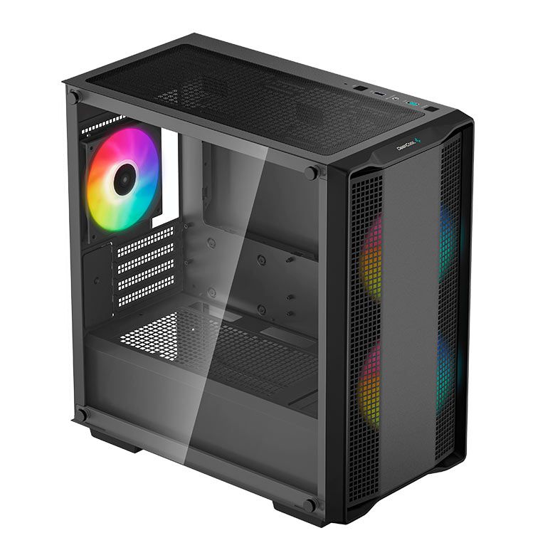 Gabinete Gamer Deepcool CC360 ARGB, Mid-Tower, Lateral de Vidro, Com 3 Fans, Preto, R-CC360-BKAPM3-G-1