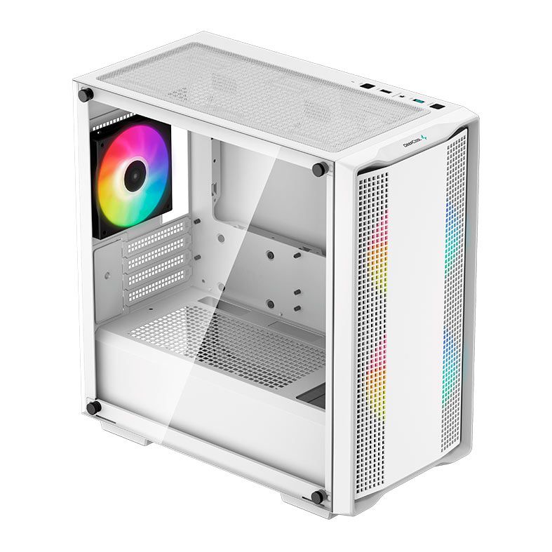 Gabinete Gamer Deepcool CC360 WH ARGB, Mid-Tower, Lateral de Vidro, Com 3 Fans, Branco, R-CC360-WHAPM3-G-1
