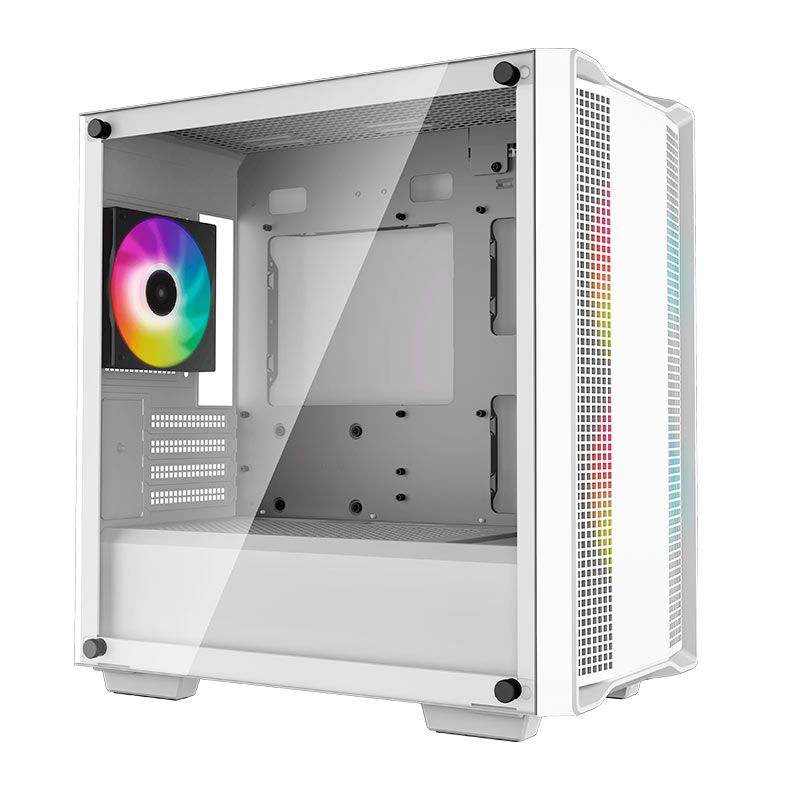 Gabinete Gamer Deepcool CC360 WH ARGB, Mid-Tower, Lateral de Vidro, Com 3 Fans, Branco, R-CC360-WHAPM3-G-1