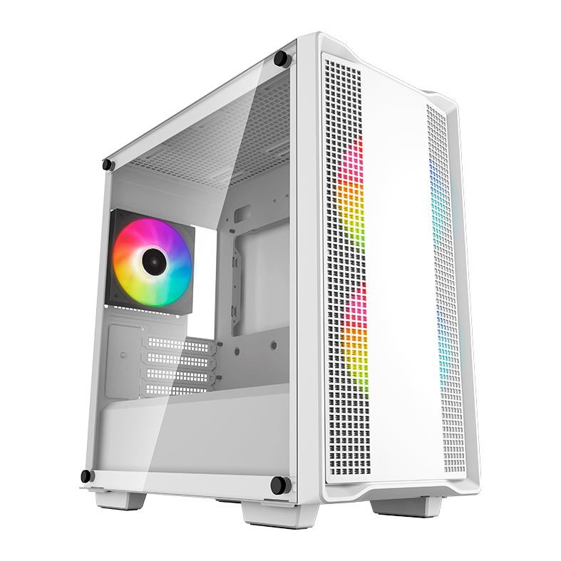 Gabinete Gamer Deepcool CC360 WH ARGB, Mid-Tower, Lateral de Vidro, Com 3 Fans, Branco, R-CC360-WHAPM3-G-1