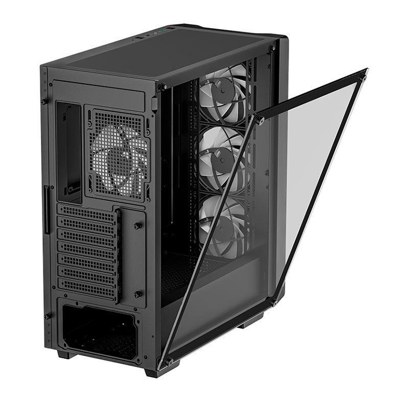 Gabinete Gamer DeepCool CC560 V2, ARGB, Mid-Tower, Lateral de Vidro, Com 4 Fans, Preto, R-CC560-BKTAA4-G-2