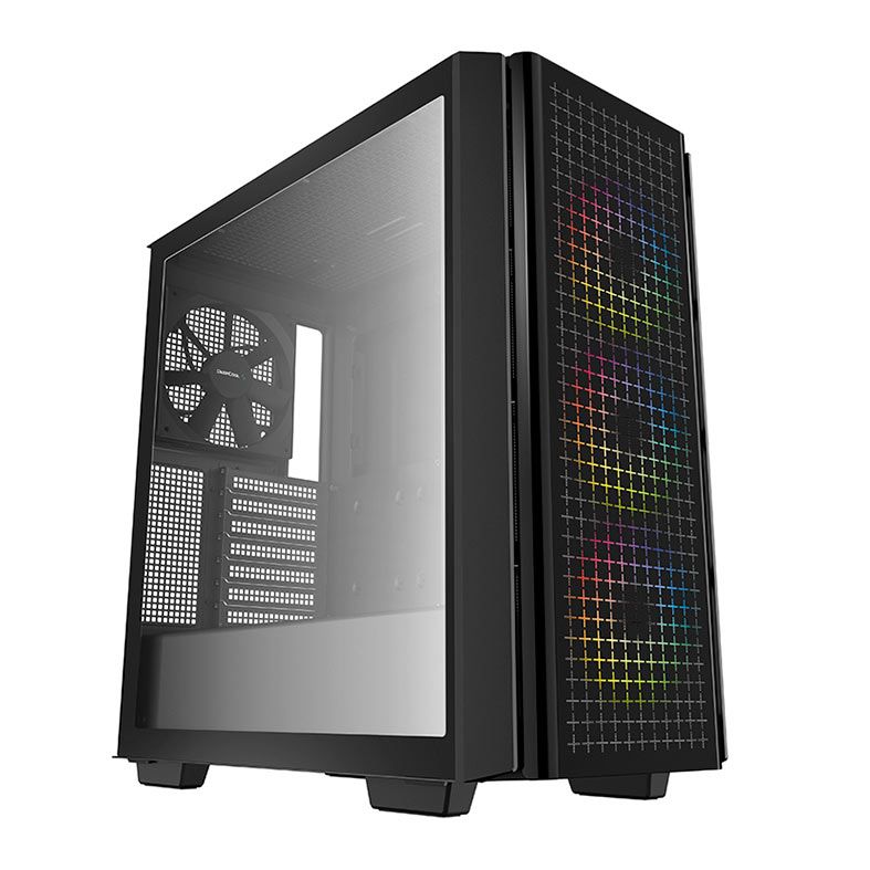 Gabinete Gamer DeepCool CG540, RGB, Mid-Tower, Lateral de Vidro, Com 4 Fans, Preto, R-CG540-BKAGE4-G-1