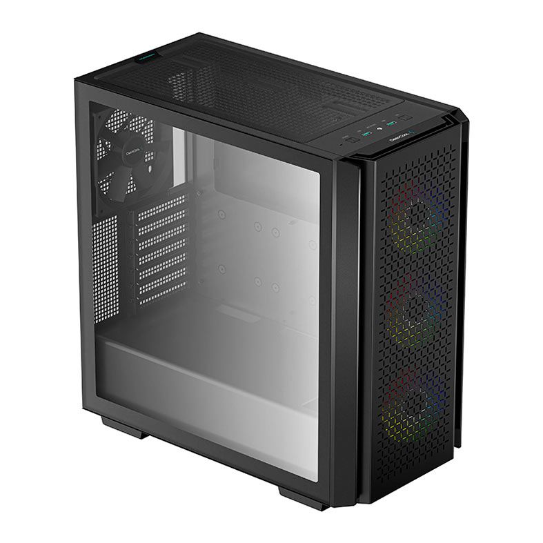 Gabinete Gamer DeepCool CG560, RGB, Mid-Tower, Lateral de Vidro, Com 4 Fans, Preto. R-CG560-BKAAE4-G-1
