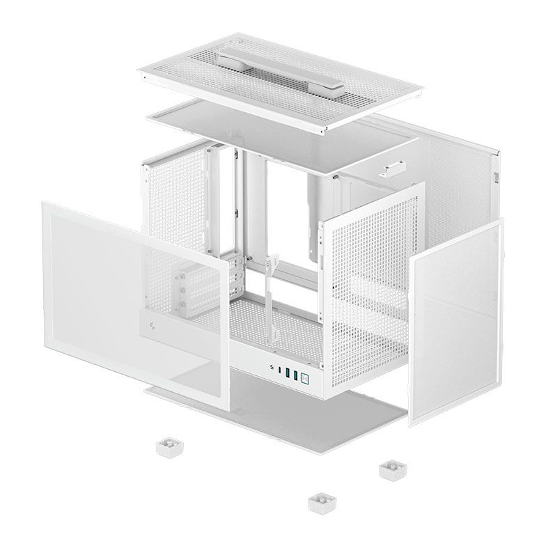 Gabinete DeepCool CH160, Mini-Tower, Lateral de Vidro, Branco, R-CH160-WHNGI0-G-1