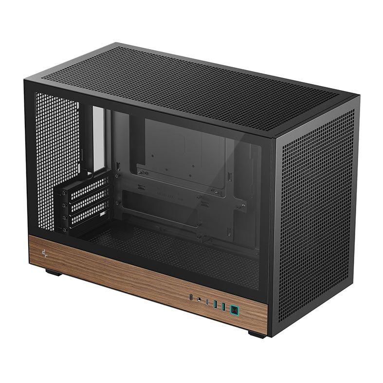 Gabinete Gamer Deepcool CH260 Wood, Mini-Tower, Lateral de Vidro, Preto, R-CH260-BKNWM0-G-1