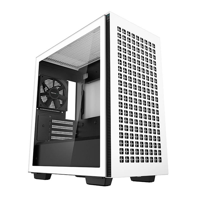 Gabinete Gamer DeepCool CH370 WH, Mid-Tower, Lateral de Vidro, Com 1  Fan, Branco, R-CH370-WHNAM1-G-1
