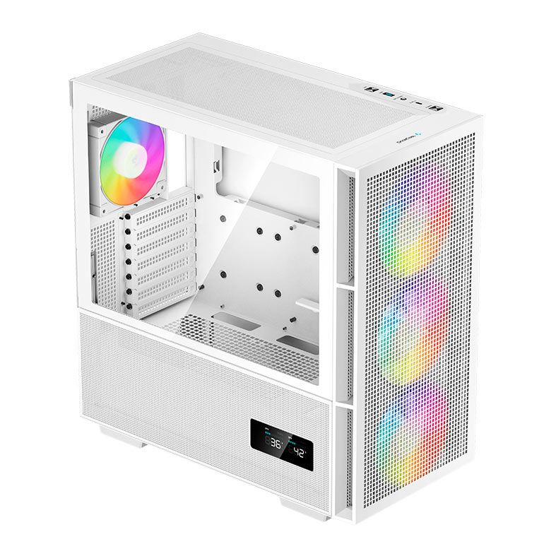 Gabinete Gamer Deepcool CH560 Digital WH, ARGB, Mid-Tower, Lateral de Vidro, Com 4 Fans, Branco, R-CH560-WHAPE4D-G-1