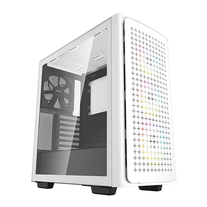 Gabinete Gamer DeepCool CK560, RGB, Mid-Tower, Lateral de Vidro, Com 4 Fans, Branco, R-CK560-WHAAE4-G-1