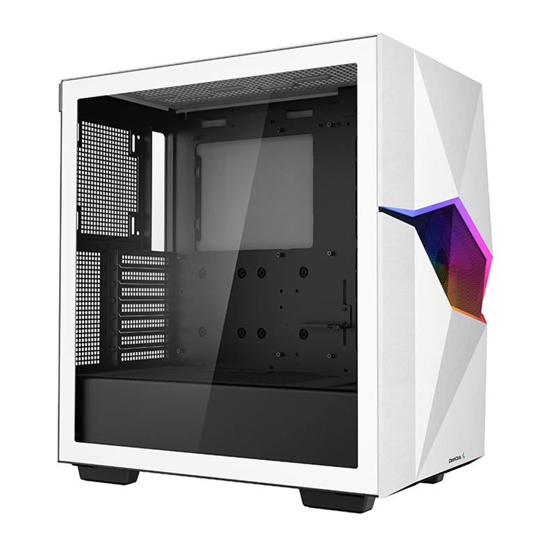 Gabinete Gamer DeepCool Cyclops, Mid-Tower, Lateral de Vidro, Com 1 Fan, Branco, R-WHAAE1-C-1