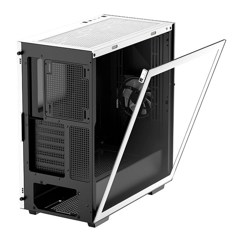 Gabinete Gamer DeepCool Cyclops, Mid-Tower, Lateral de Vidro, Com 1 Fan, Branco, R-WHAAE1-C-1