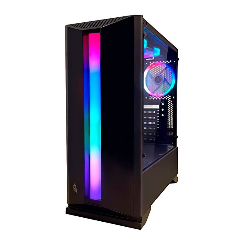Gabinete Gamer 1STPlayer Rainbow-R6, RGB, Mid-Tower, Lateral de Vidro, Preto, R6-BK