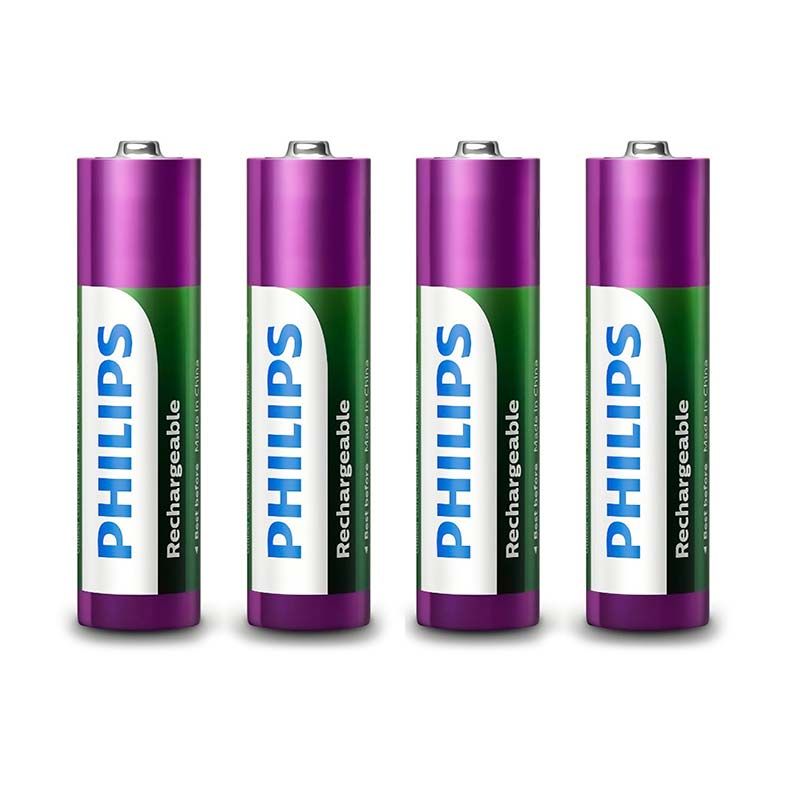 Pilhas Recarregavel Philips AA 1,2v 1000mAh 4 Unidades, R6B4RTU10/97