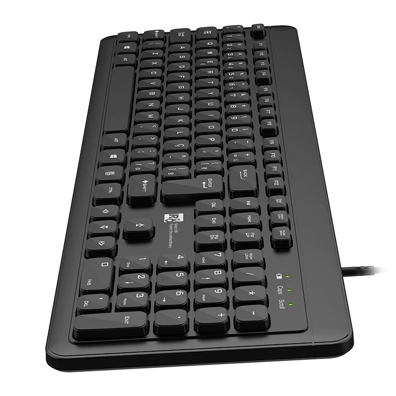 OPENBOX Teclado Membrana R8 1809, Chocolate Keys, ABNT2, Preto, R8-1809-BK
