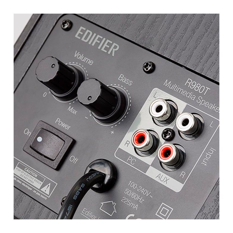 Monitor de Audio Edifier R980T, 24W RMS 2x12W, RCA, Preto, R980T-BK