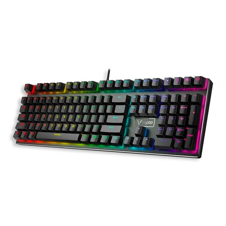Teclado Mecânico Rapoo V700RGB, USB, Switch Azul, Preto, RA030