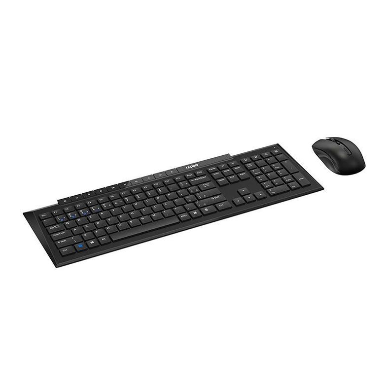 Kit Teclado e Mouse Rapoo 8210M, Wireless, ABNT2, 1600DPI, Preto, RA038