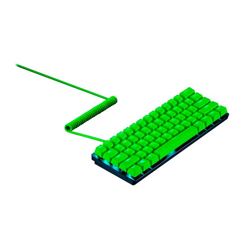 Conjunto de Teclas Razer PBT Doubleshot + Cabo USB-C Para USB-A, Verde, RC21-01490700-R3M1