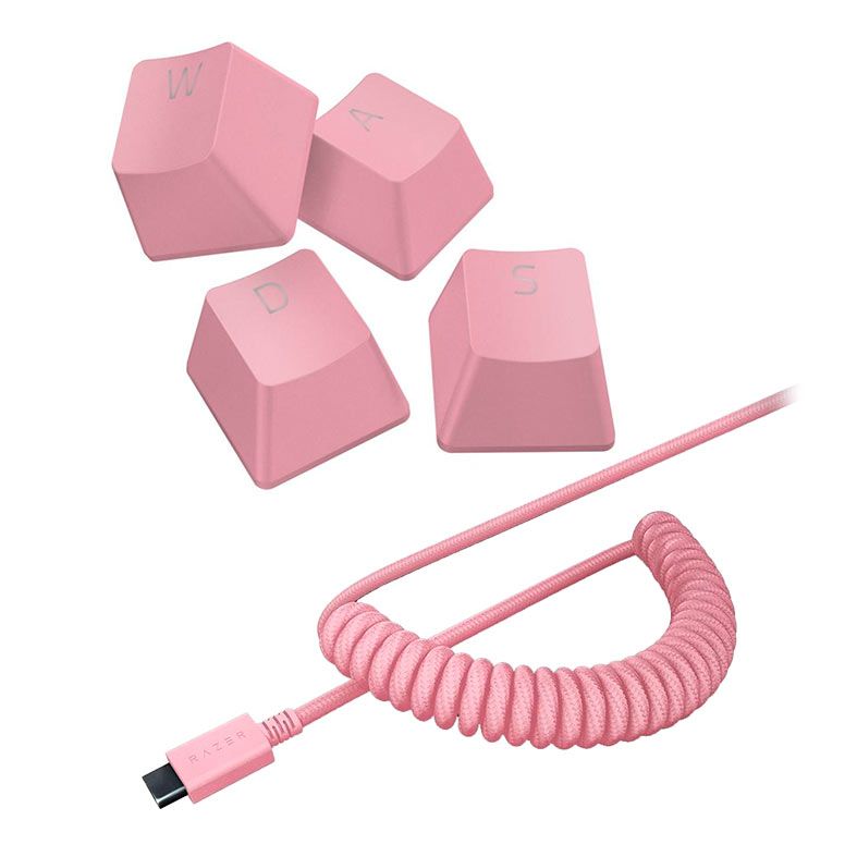 Conjunto de Teclas Razer PBT Doubleshot + Cabo USB-C Para USB-A, Rosa, RC21-01491000-R3M1