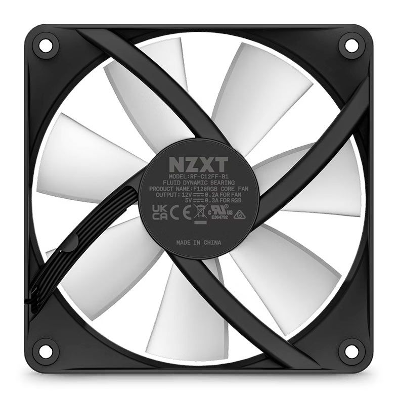 Ventoinha NZXT F120RGB CORE, 120mm, Preto, RF-C12SF-B1