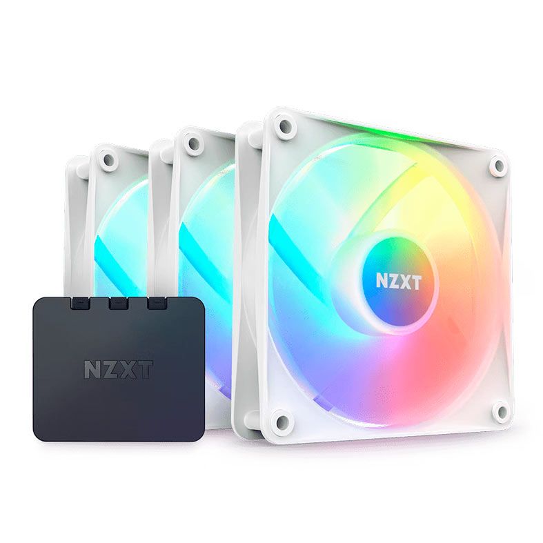 Kit Ventoinhas NZXT F120RGB Core, 3x120mm, Branco, RF-C12TF-W1