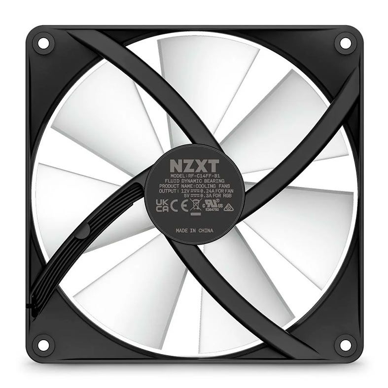 Ventoinha NZXT F140RGB CORE, 140mm, Preto, RF-C14SF-B1
