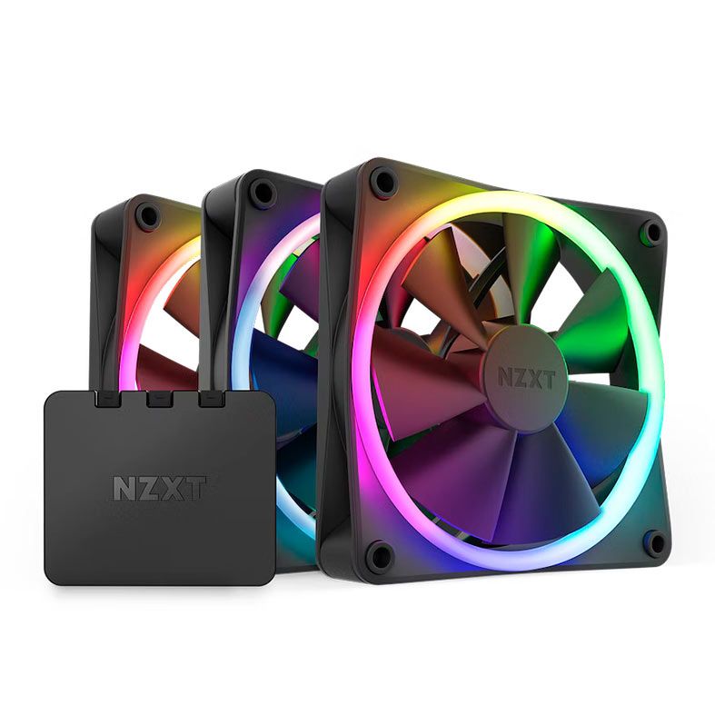 Kit Ventoinhas NZXT F120 RGB, 3x120mm, Preto, RF-R12TF-B1