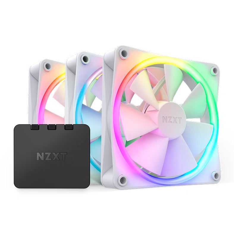 Kit Ventoinhas NZXT F120 RGB, 3x120mm, Branco, RF-R12TF-W1