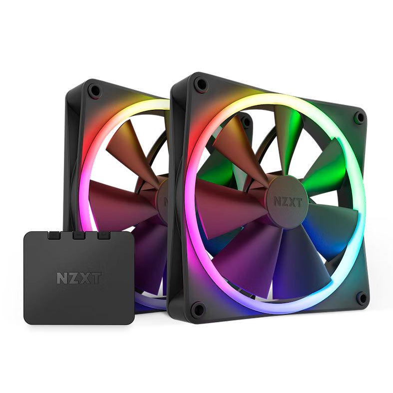 Kit Ventoinhas NZXT F140 RGB, 2x140mm, Preto, RF-R14DF-B1