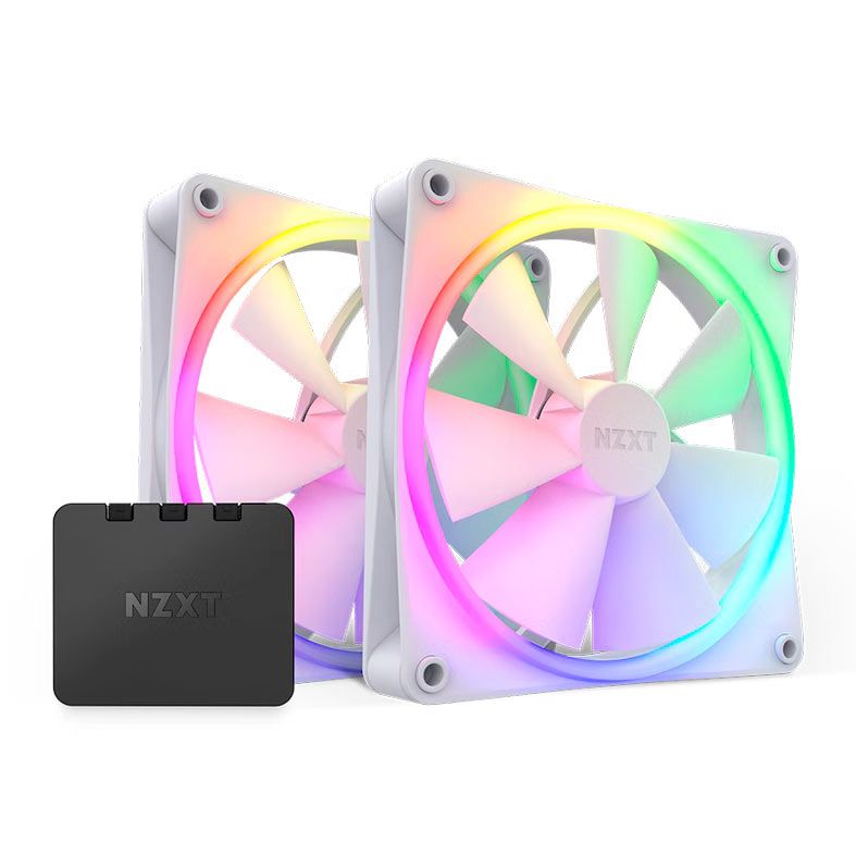 Kit Ventoinhas NZXT F140 RGB, 2x140mm, Branco, RF-R14DF-W1
