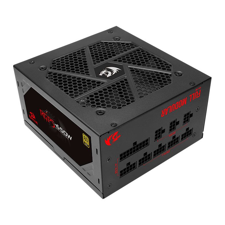 Fonte Redragon RGPS-650W, Full-Modular, 80 Plus Gold, Preto, RGPS-650W