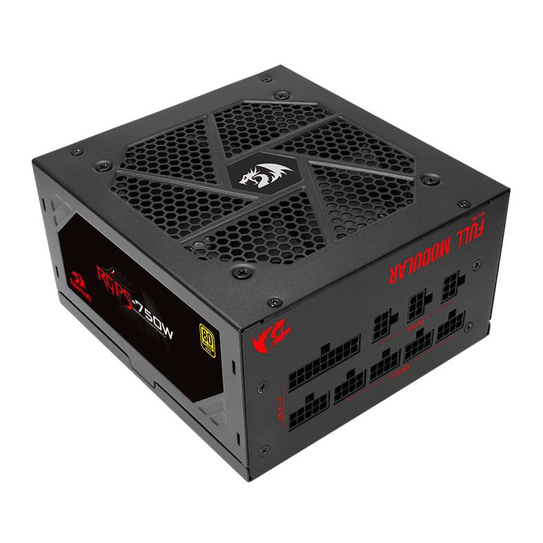 Fonte Redragon RGPS-750W, Full-Modular, 80 Plus Gold, Preto, RGPS-750W