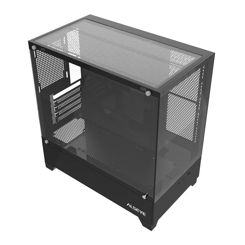 Gabinete Gamer Alseye Rider Mid Tower Lateral De Vidro Preto Rider